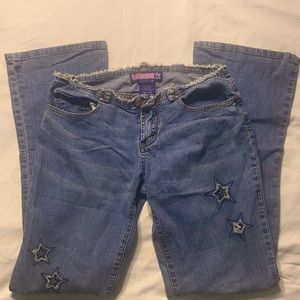 Vintage Y2K Bubblegum Star patterned Jeans Juniors Size 1/2